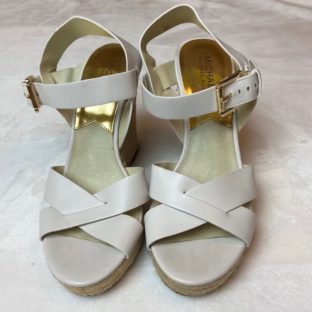 Michael Kors Viola Espadrille White Strappy Wedge